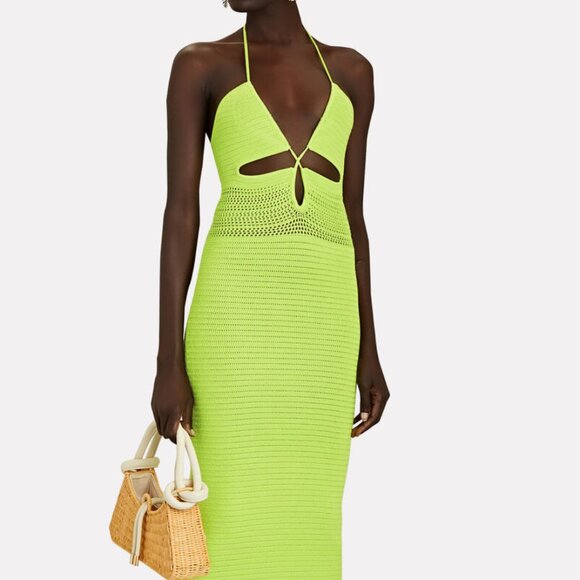 Ronny Kobo Electric Green Knit Dress - Picture 1 of 7